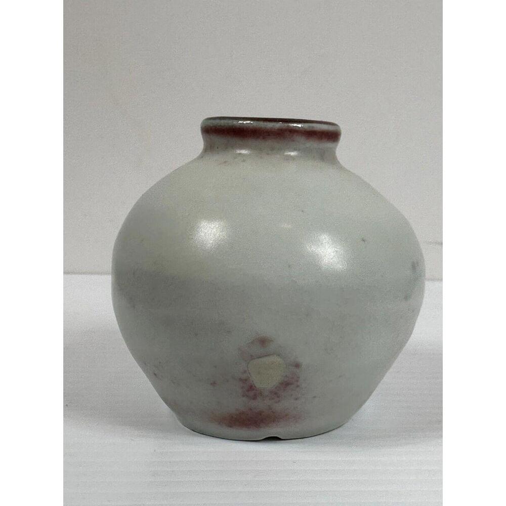 Art‎ Pottery Vase 3”” Tall Pale Blue Pink Blue Green Interior